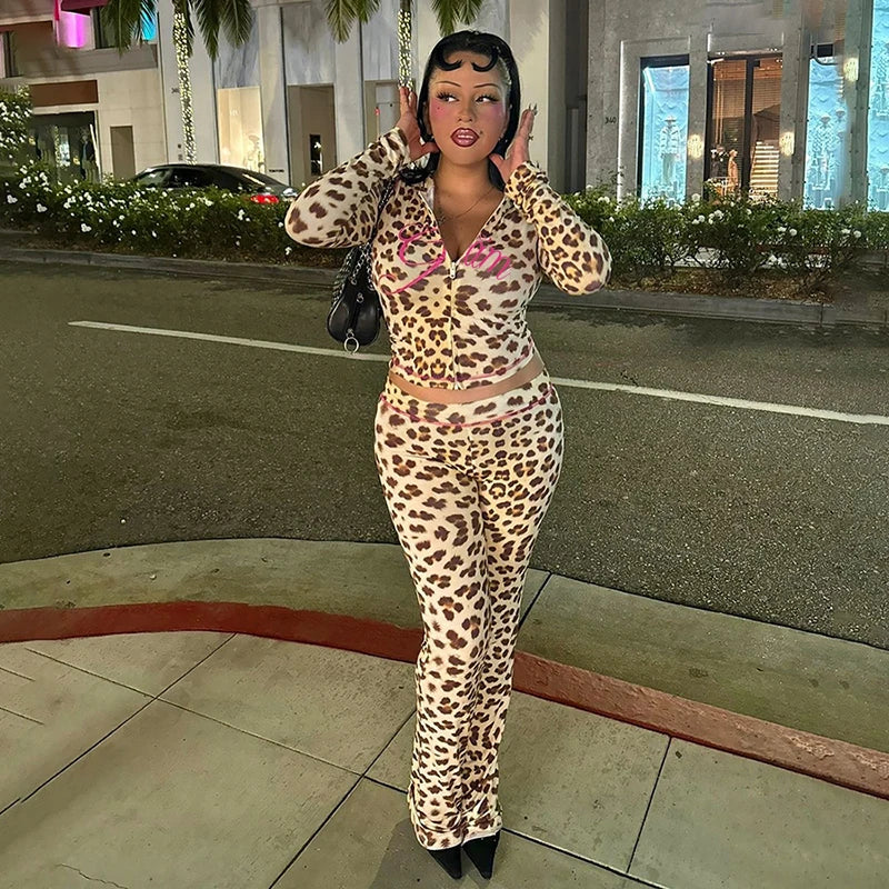 Fierce Leopard Hooded Set