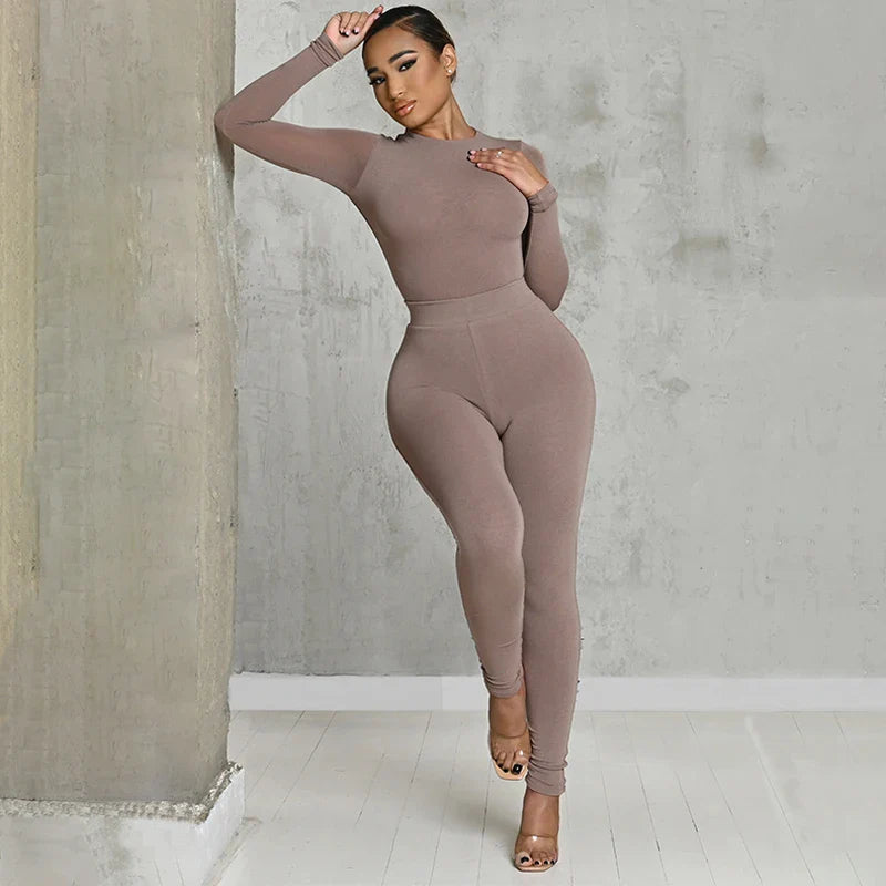 Active Stretchy Bodysuit Set