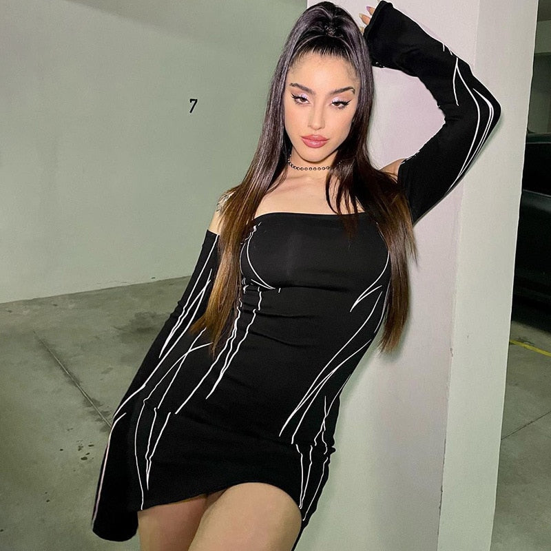 Sexy Biker Style Mini Dress