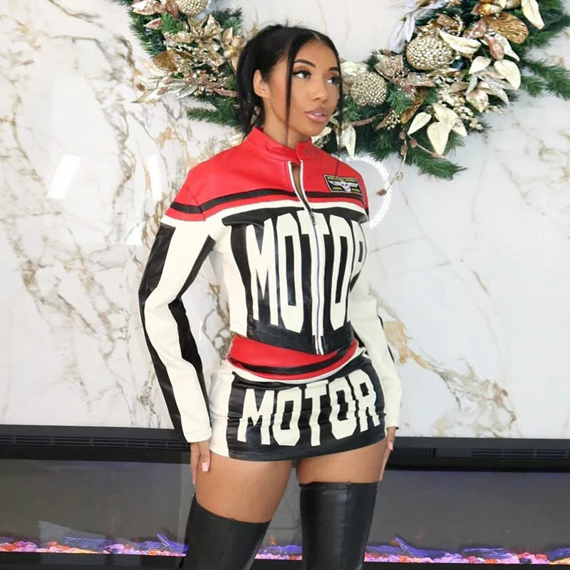 Motor Zip Jacket + Skirt Set