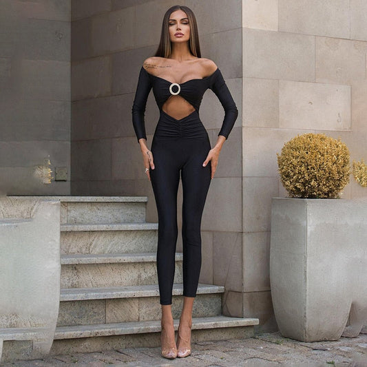 Off Shoulder Pendant Jumpsuit